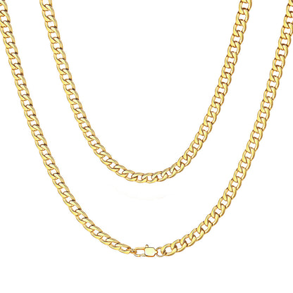 Custom Cuban Chain Necklace 5mm Gold Plated