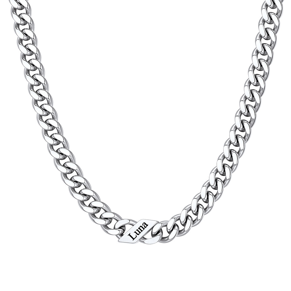 Custom Cuban Chain Necklace 7mm 1 name