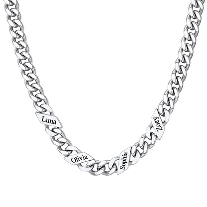 Custom Cuban Chain Necklace 7mm 4 names