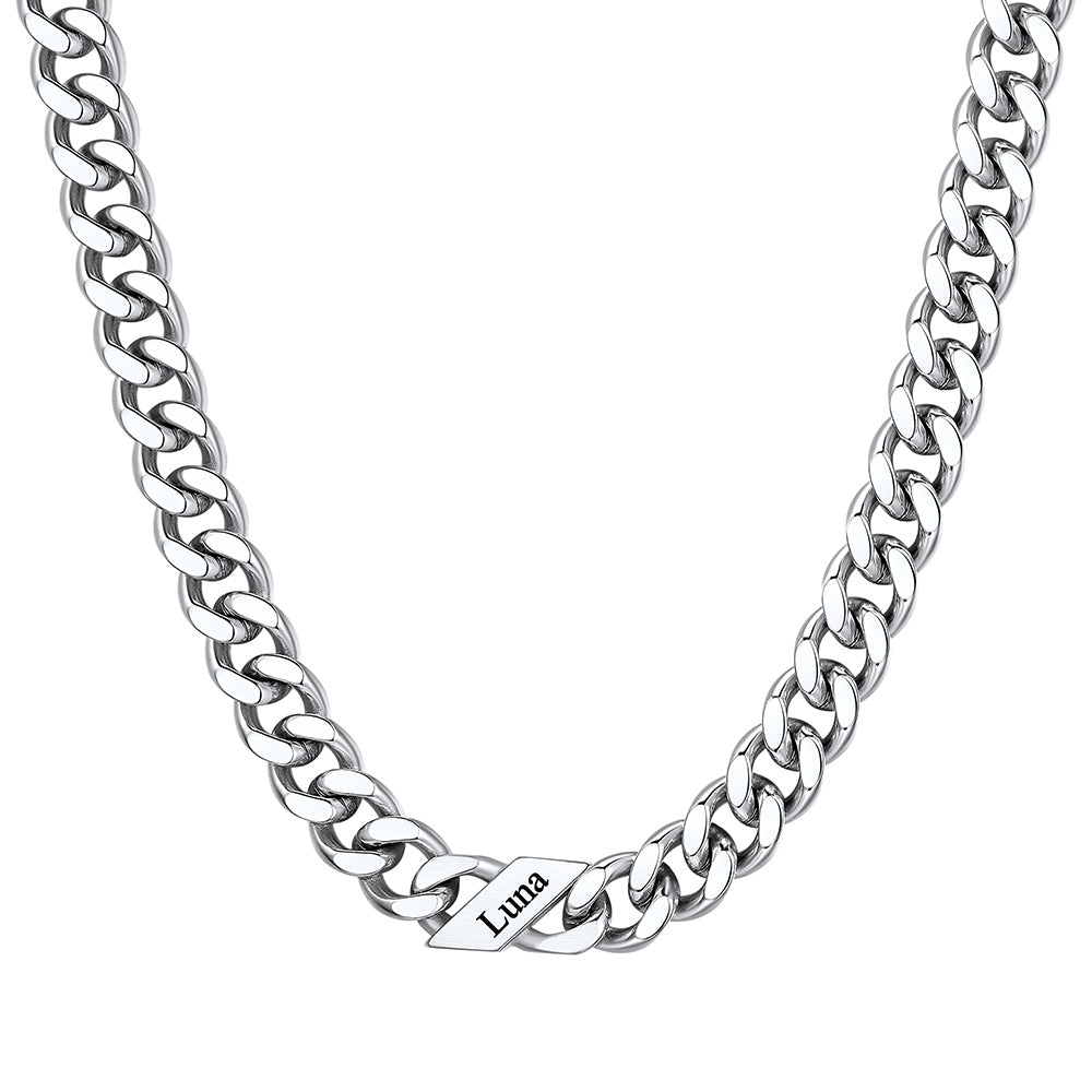 Custom Cuban Chain Necklace 9mm 1 name