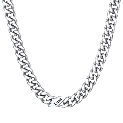 Custom Cuban Chain Necklace 9mm 1 name