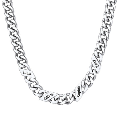 Custom Cuban Chain Necklace 9mm 4 names