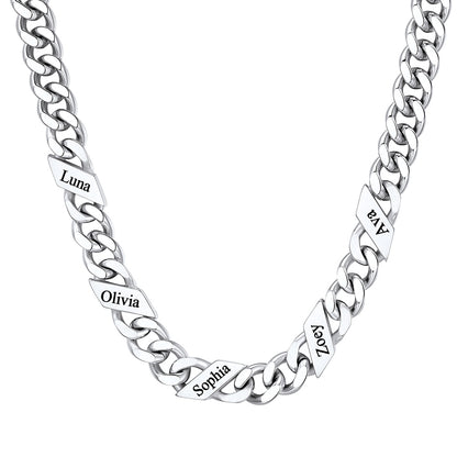 Custom Cuban Chain Necklace 9mm 5 names