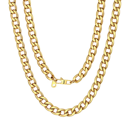Custom Cuban Chain Necklace 9mm Gold Plated