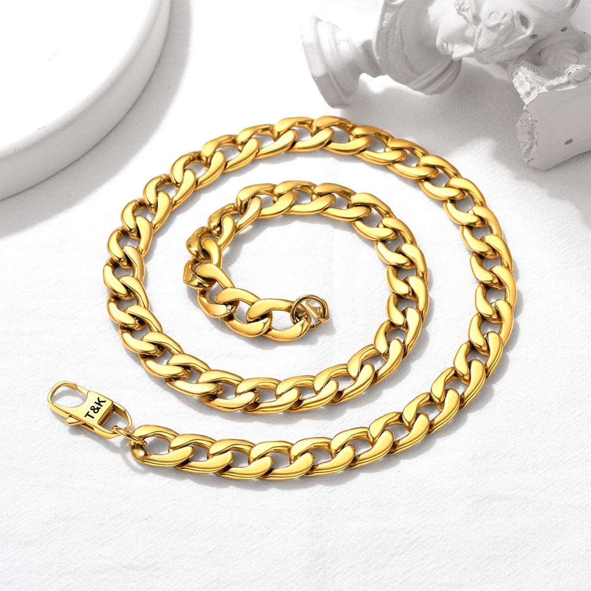 Custom Cuban Chain Necklace in Gold Plated