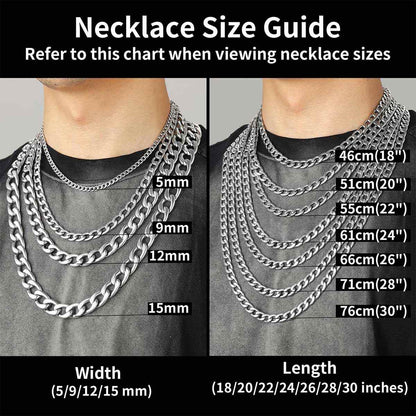 Custom Cuban Chain Necklace in different length and width