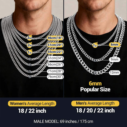 Custom Cuban Chain Necklace in different size