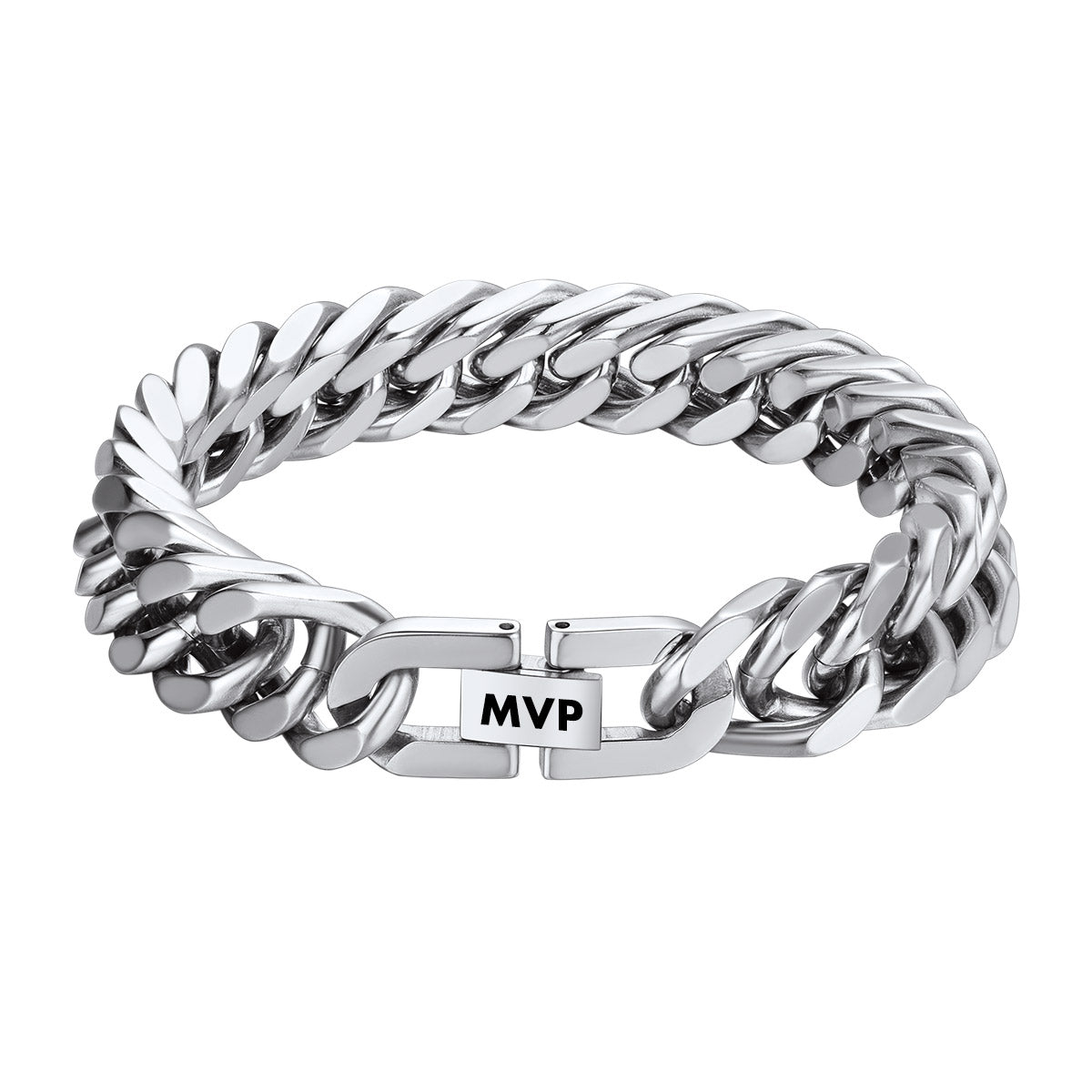 Custom Cuban Link Chain Bracelet in Stainless Steel