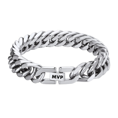 Custom Cuban Link Chain Bracelet in Stainless Steel