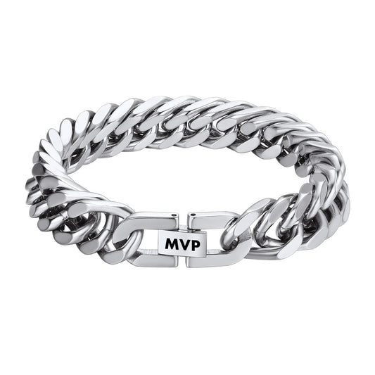 Custom Cuban Link Chain Bracelet in Stainless Steel