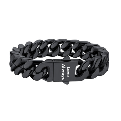 Custom Cuban Link Chain Bracelets 12mm Black Plated