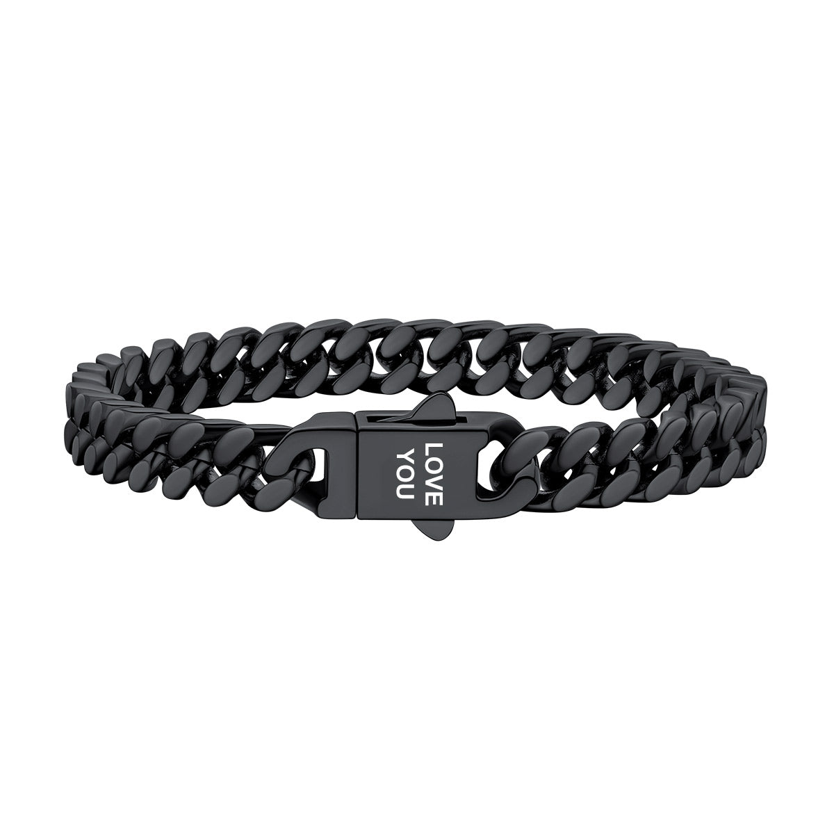 Custom Cuban Link Chain Bracelets 7mm Black Plated