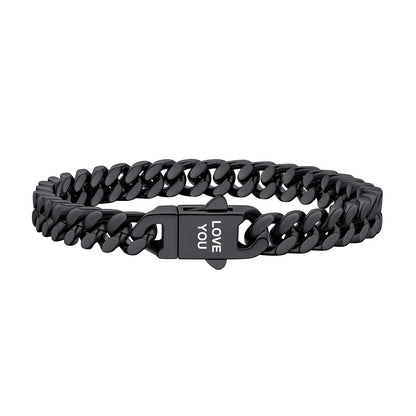 Custom Cuban Link Chain Bracelets 7mm Black Plated