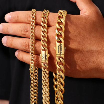 Custom Cuban Link Chain Necklace in Gold Plated