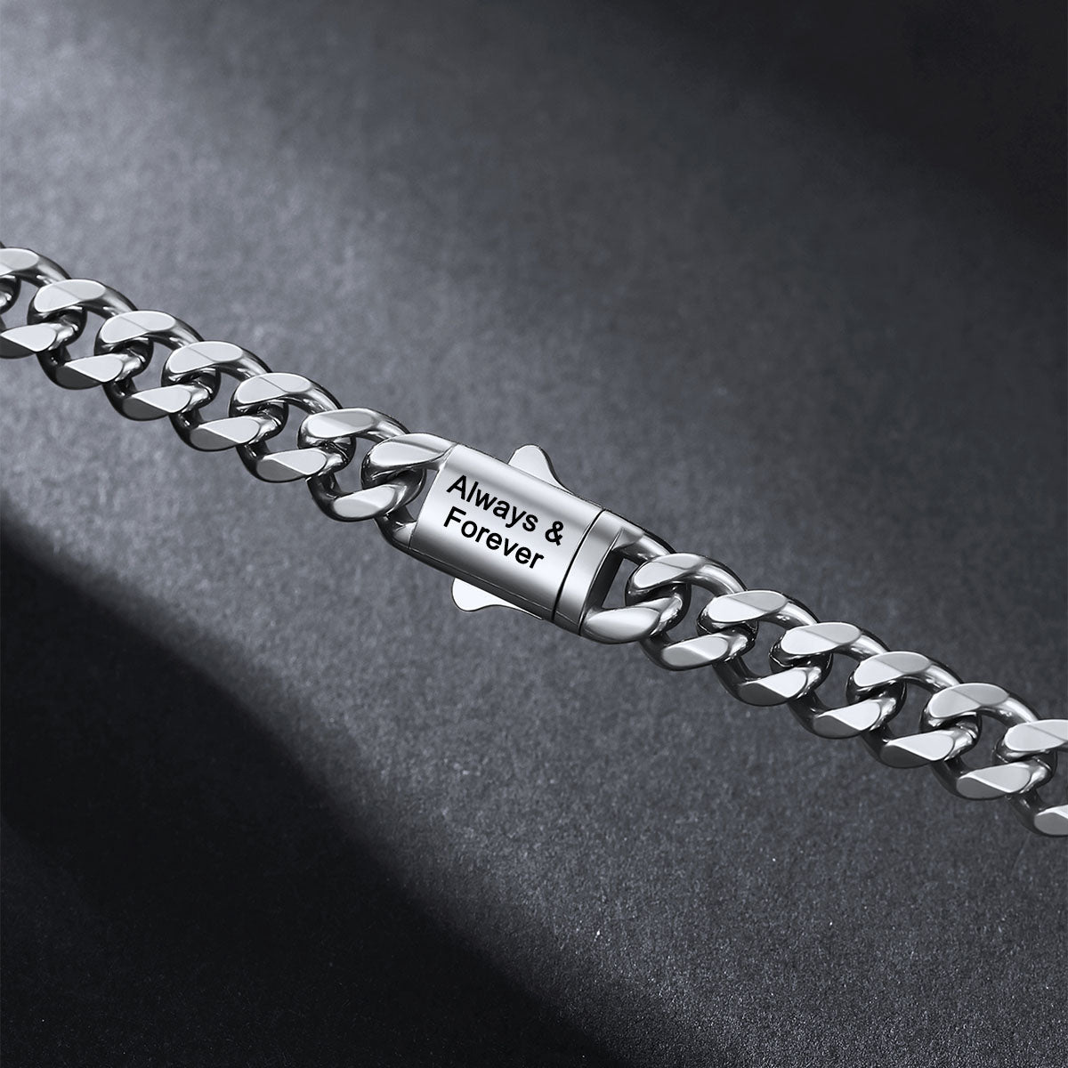 Custom Cuban Link Chain Necklace in Stainless Steel