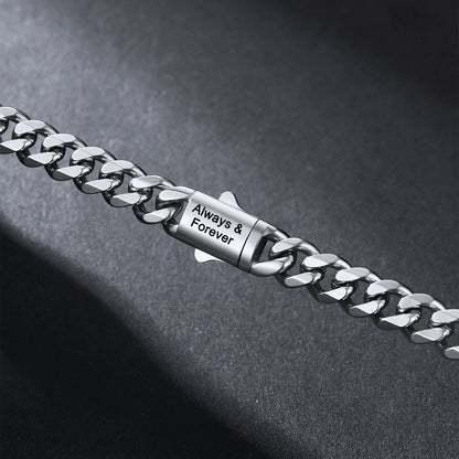 Custom Cuban Link Chain Necklace in Stainless Steel