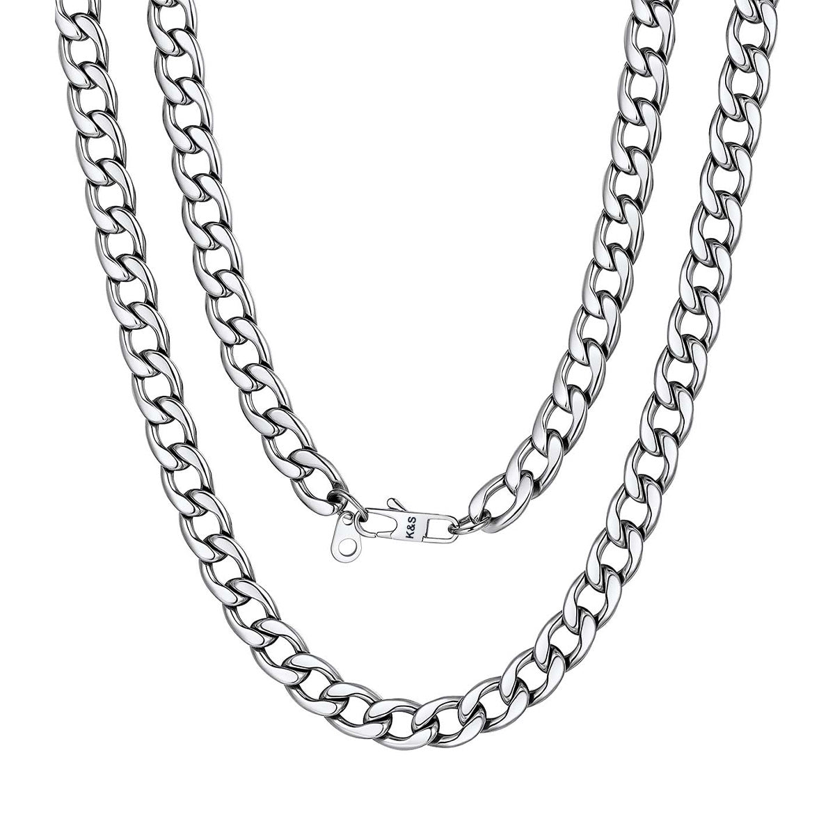 Custom Cuban Link Chain Necklace in Stainless Steel 5/9/12/15MM