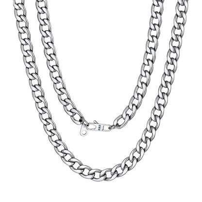 Custom Cuban Link Chain Necklace in Stainless Steel 5/9/12/15MM