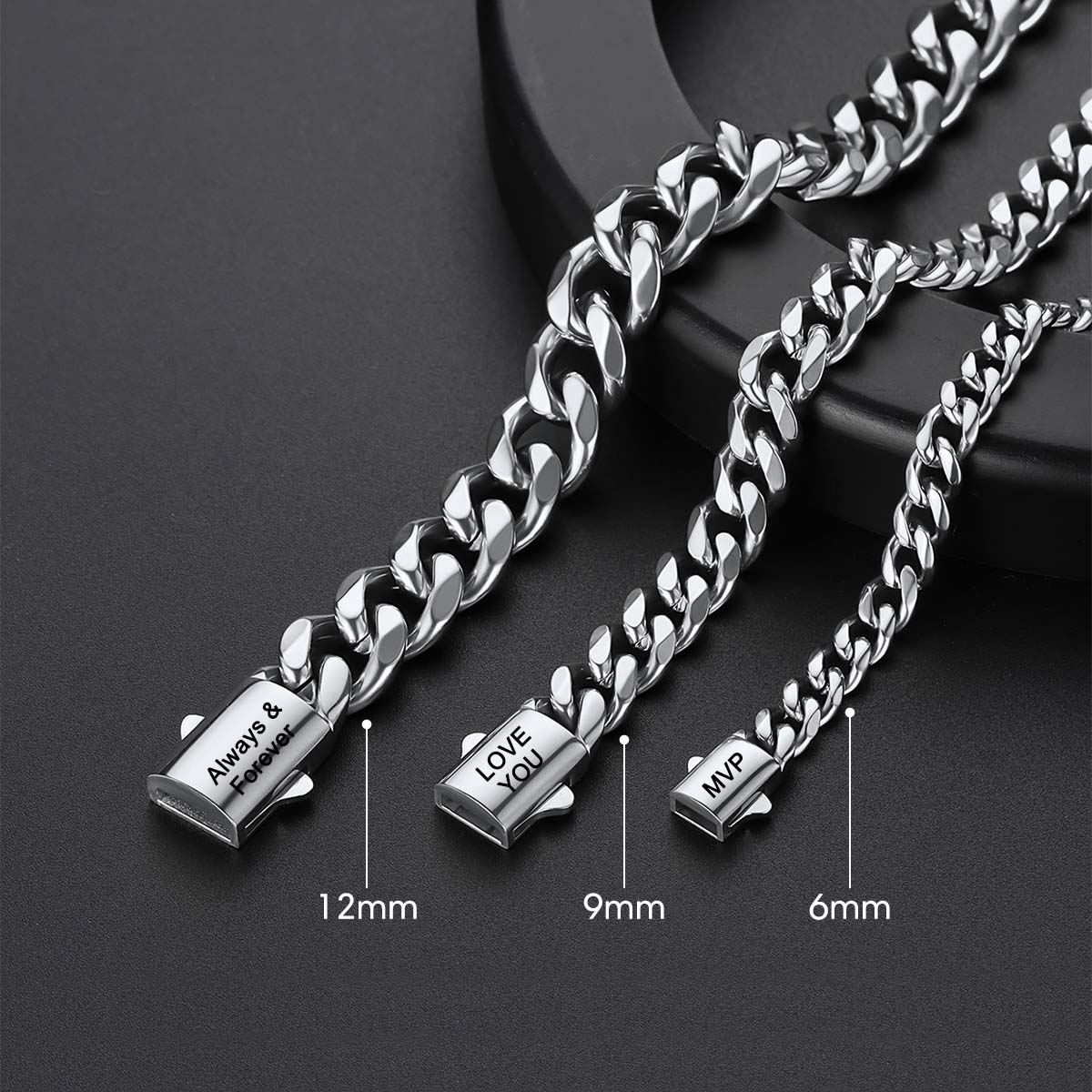 Custom Cuban Link Chain Necklace in different width