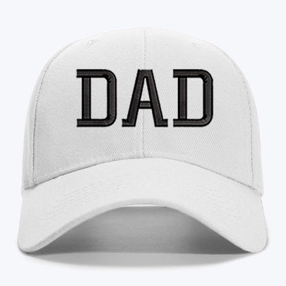 Custom Dad Hat Baseball Cap with Embroidery Text White
