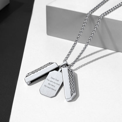 Custom Dads Locket Necklace Engraving 