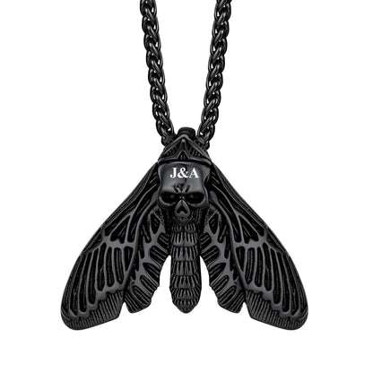  Custom Death Head Moth Skull Necklace Black Plated