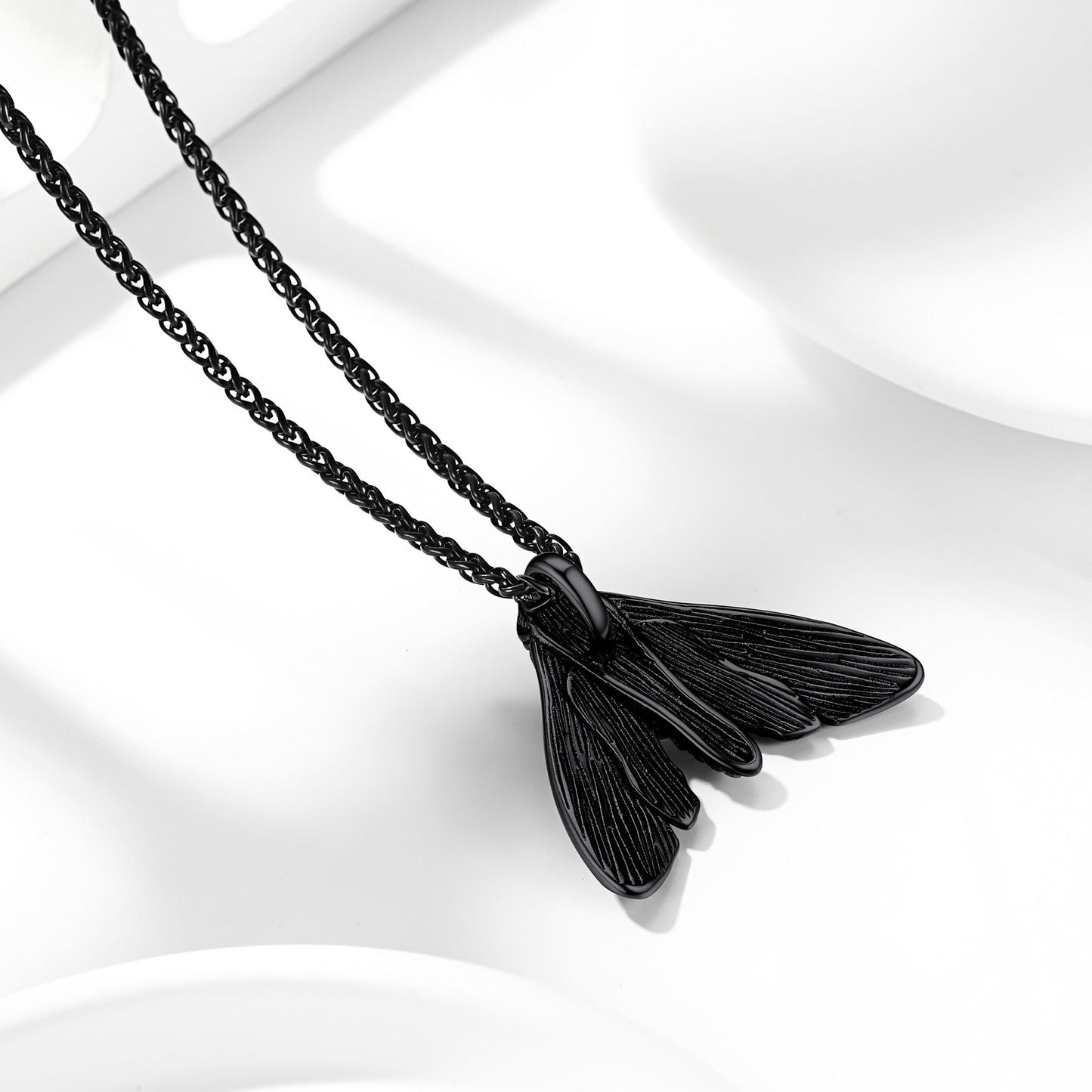 Custom Death Head Moth Skull Necklace in Black Plated