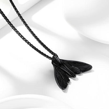 Custom Death Head Moth Skull Necklace in Black Plated