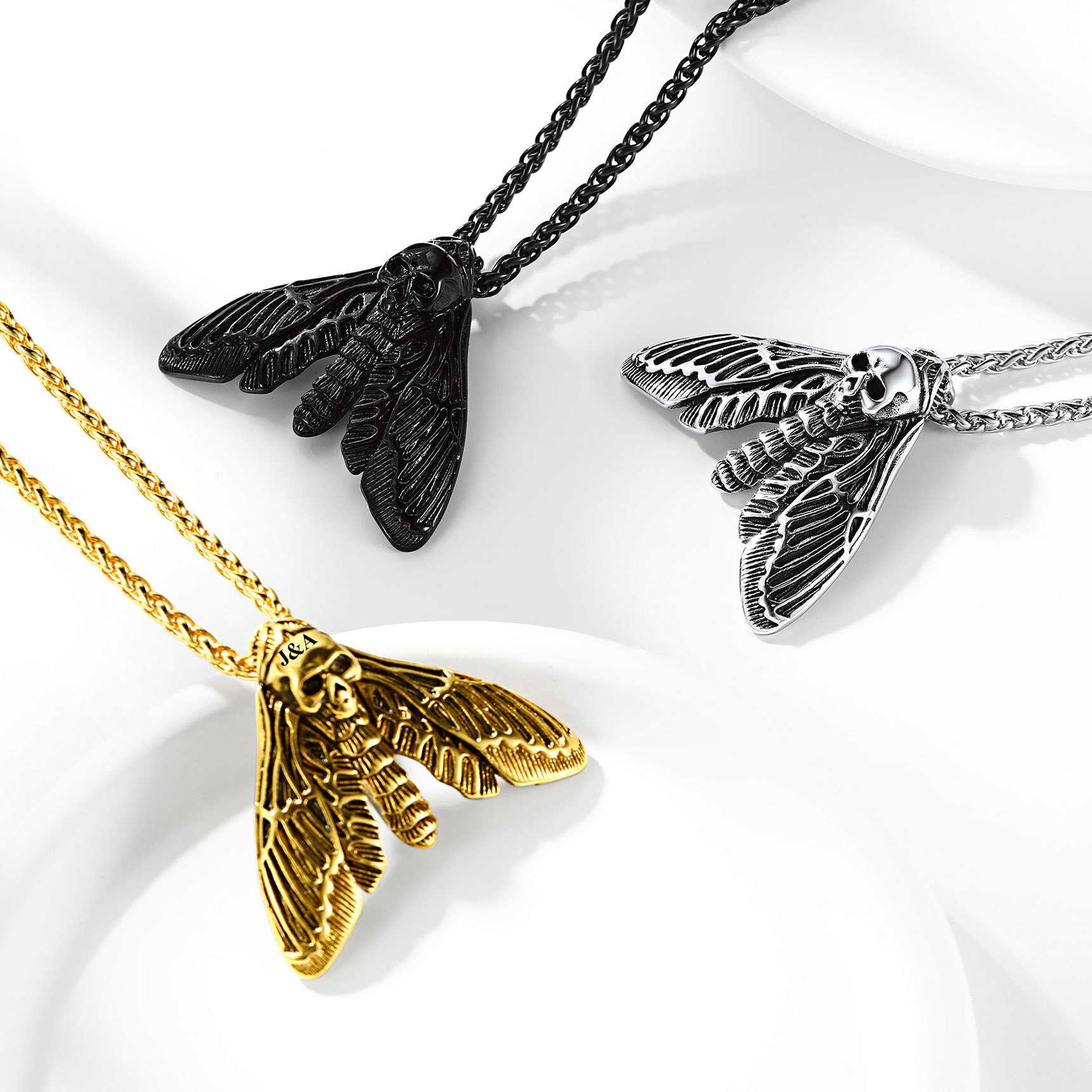 Custom Death Head Moth Skull Necklace in different Colors