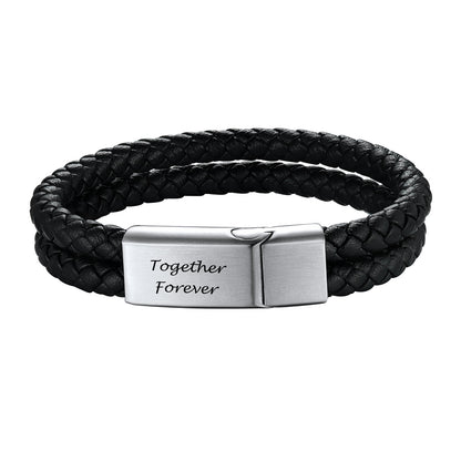 Custom Double Braided Leather Bracelet