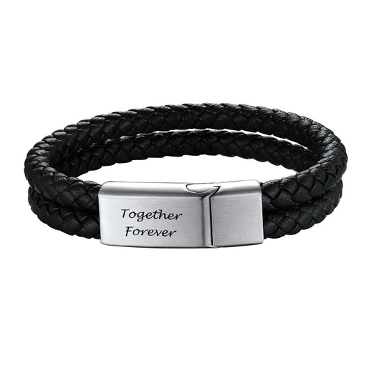 Custom Double Braided Leather Bracelet