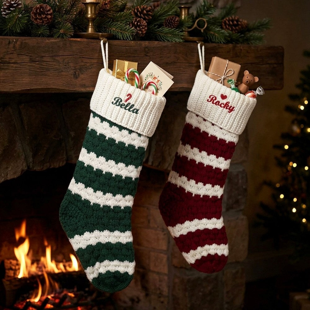 Personalized Embroidered Name Christmas Stocking Holiday Decor