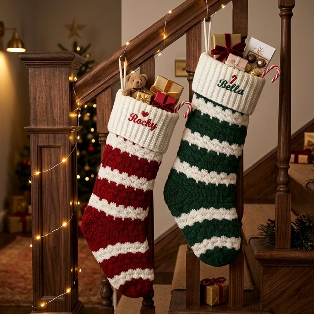 Personalized Embroidered Name Christmas Stocking Holiday Decor