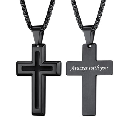 Custom Engraved Dripping Oil Cross Necklace
