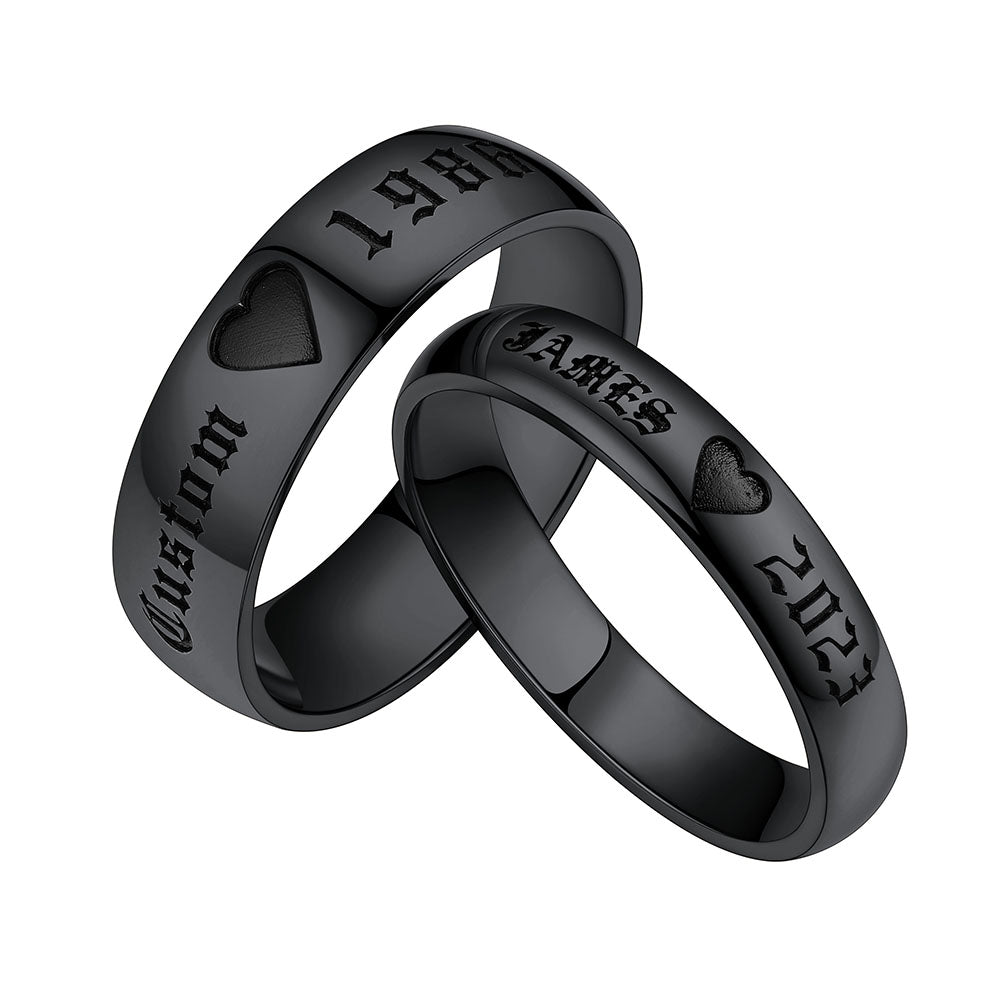 Matching Promise Rings for Couples | Engraved Names – BIRTHSTONES ...