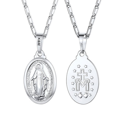 Custom Engraved Virgin Mary Necklace