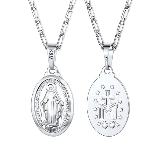 Custom Engraved Virgin Mary Necklace