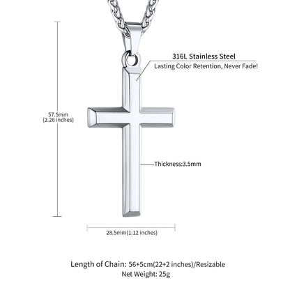 Custom Engraving Cross Necklace Dimension, Durable