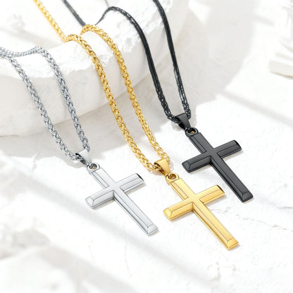 Custom Engraving Cross Necklace in different color