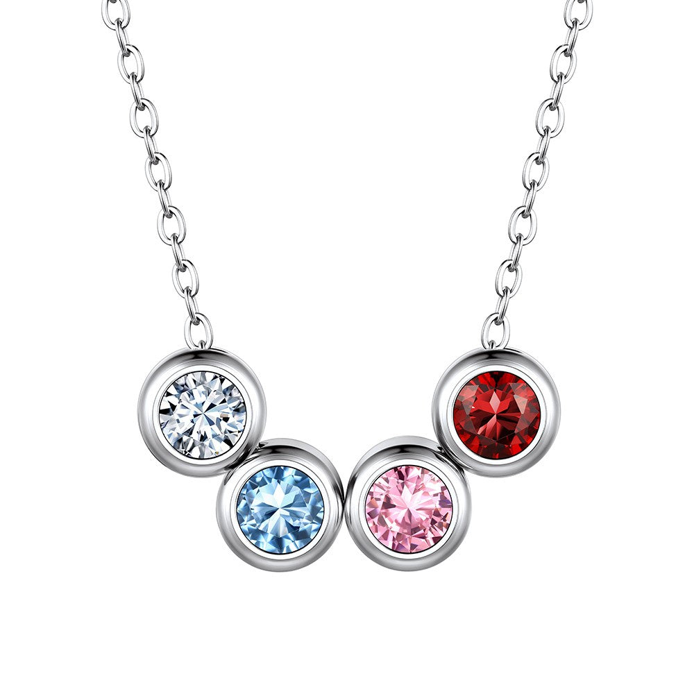 Custom Family Birthstone Necklace 4 birthstone
