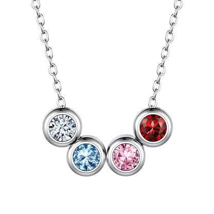 Custom Family Birthstone Necklace 4 birthstone