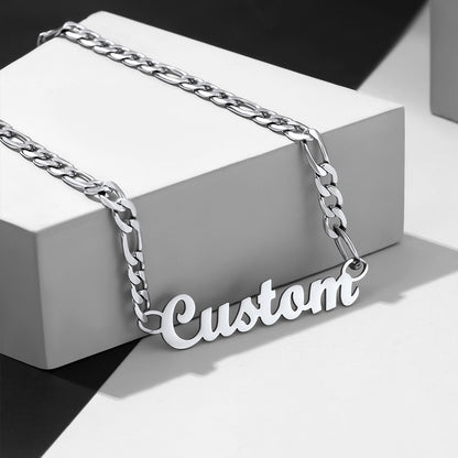 Custom Figaro Chain Name Necklace for Women