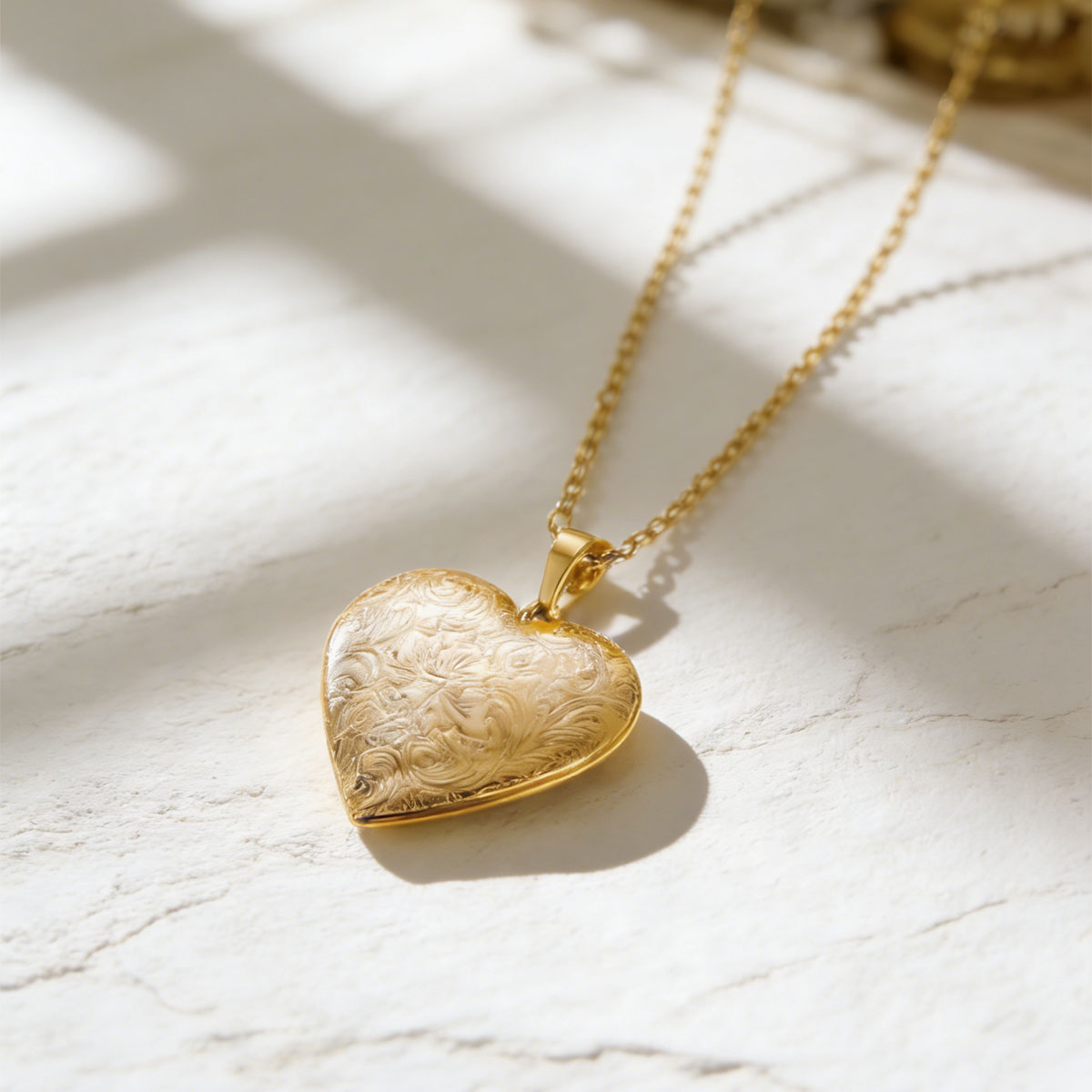 Custom Flower Heart Locket Necklace with Pictures