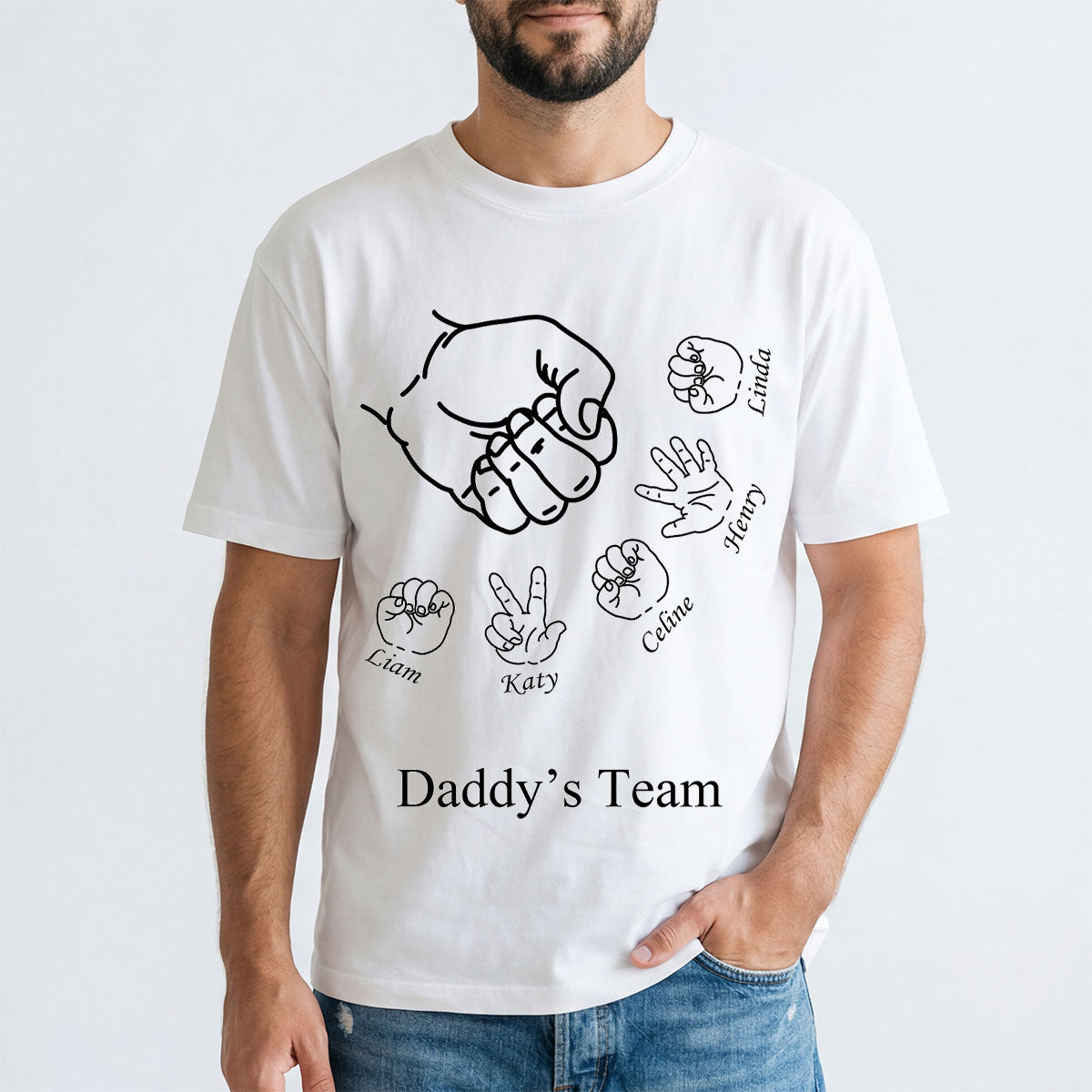 Custom Game T Shirt with 1-6 Names for Dad