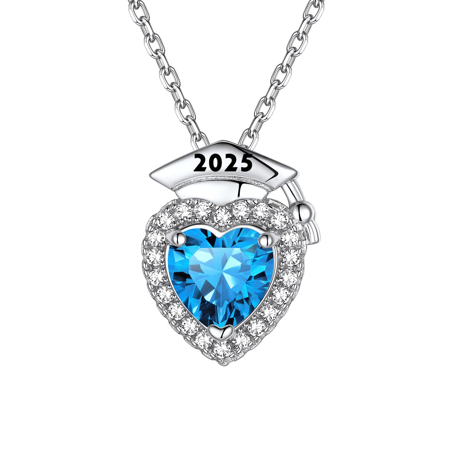 Custom Graduation December Birthstone Necklace