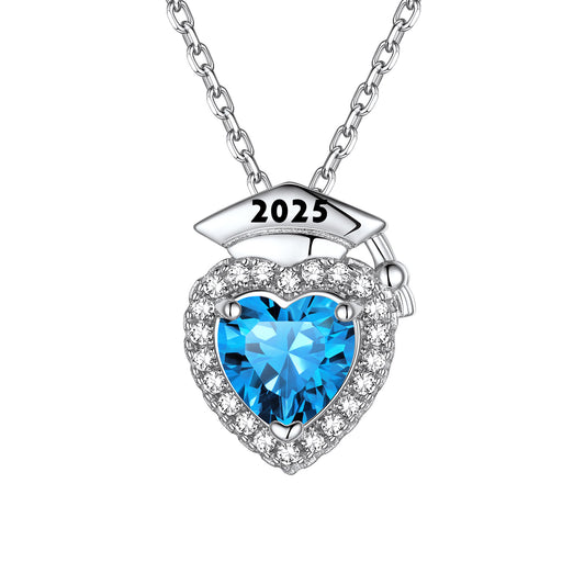 Custom Graduation December Birthstone Necklace