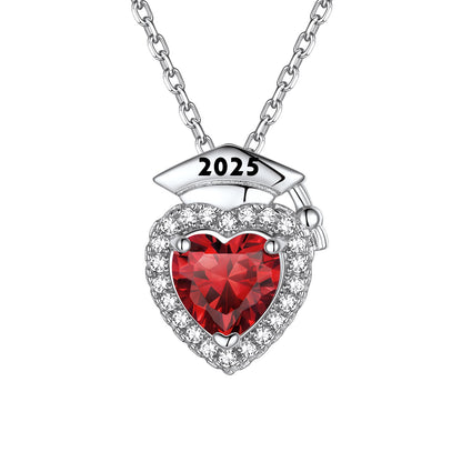 Custom Graduation January Birthstone Necklace