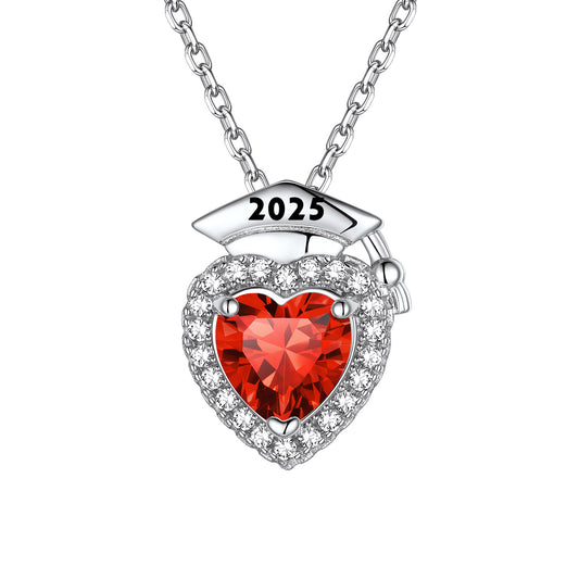 Custom Graduation July Birthstone Necklace