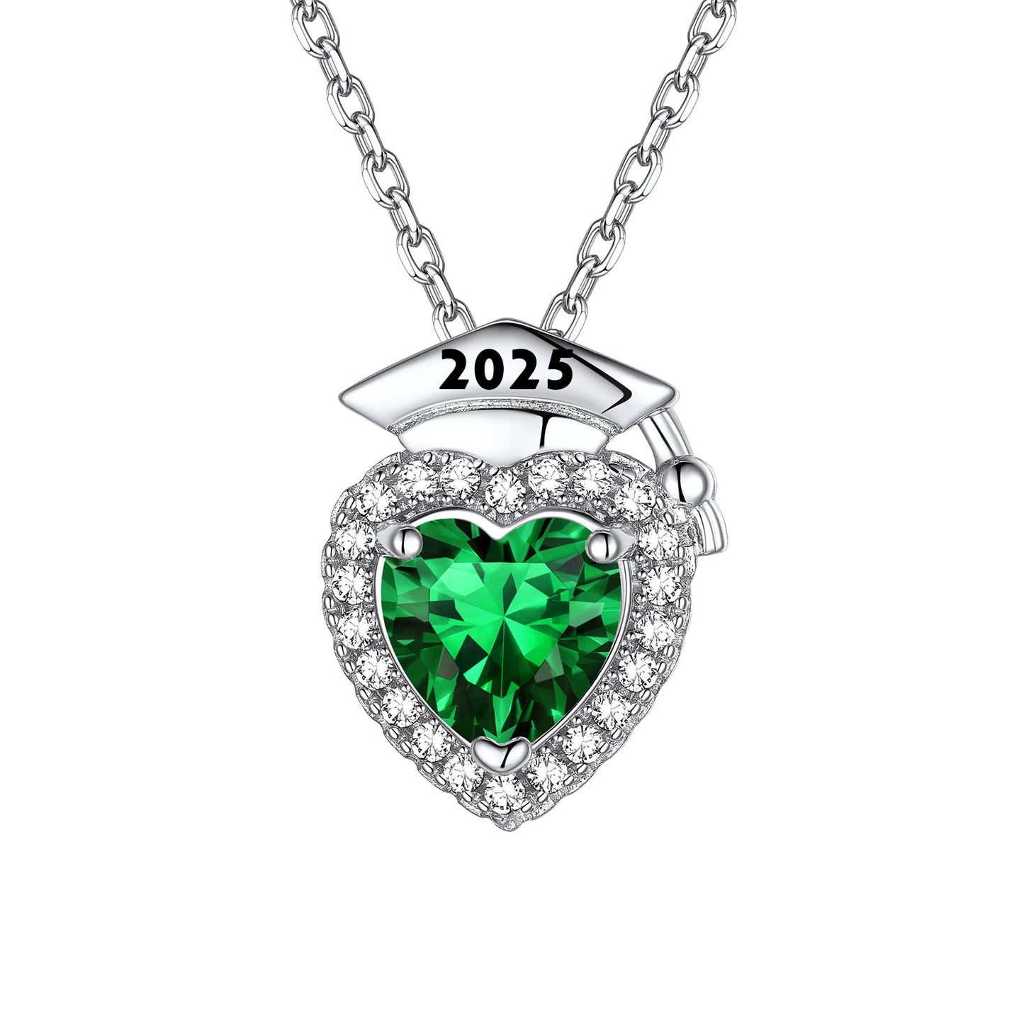 Custom Graduation May Birthstone Necklace