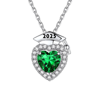 Custom Graduation May Birthstone Necklace